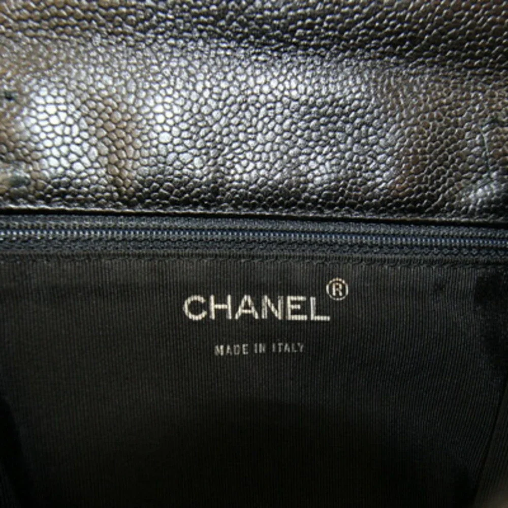 CHANEL Black Caviar Leather Logo Shoulder Bag - Picture 4 of 10